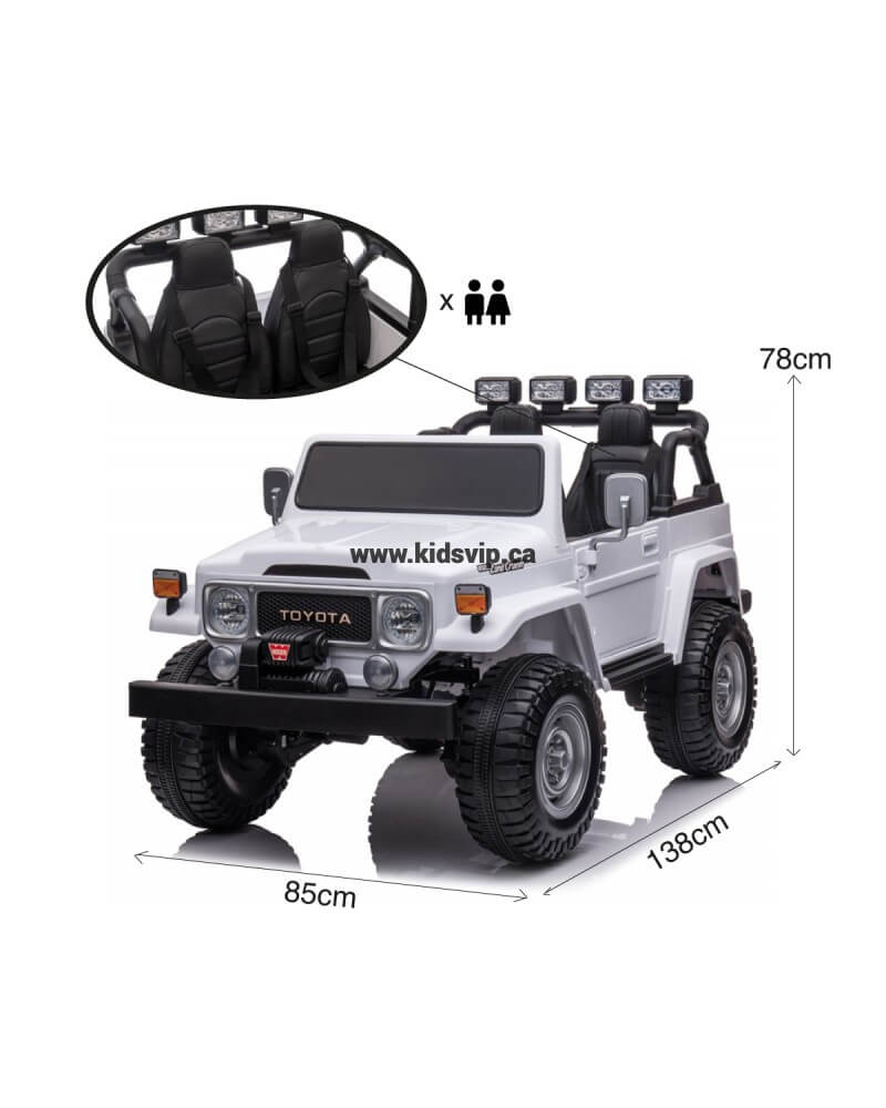 White 2-Seater Premium Edition Toyota 24V / 4x4 Truck for Kids, RC image 9