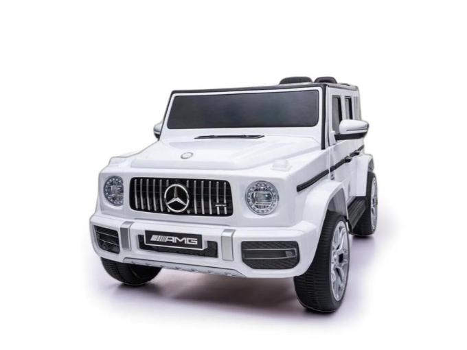 Luxury White Edition Mercedes Benz AMG G63 12V Ride-On Truck, BT, RC image 0