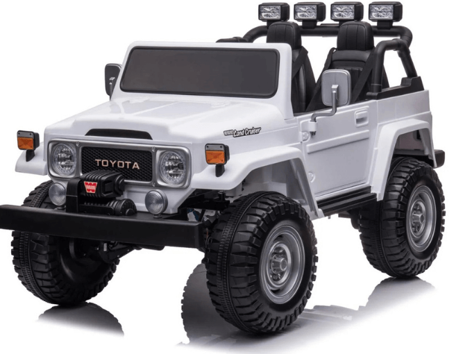White 2-Seater Premium Edition Toyota 24V / 4x4 Truck for Kids, RC image 0