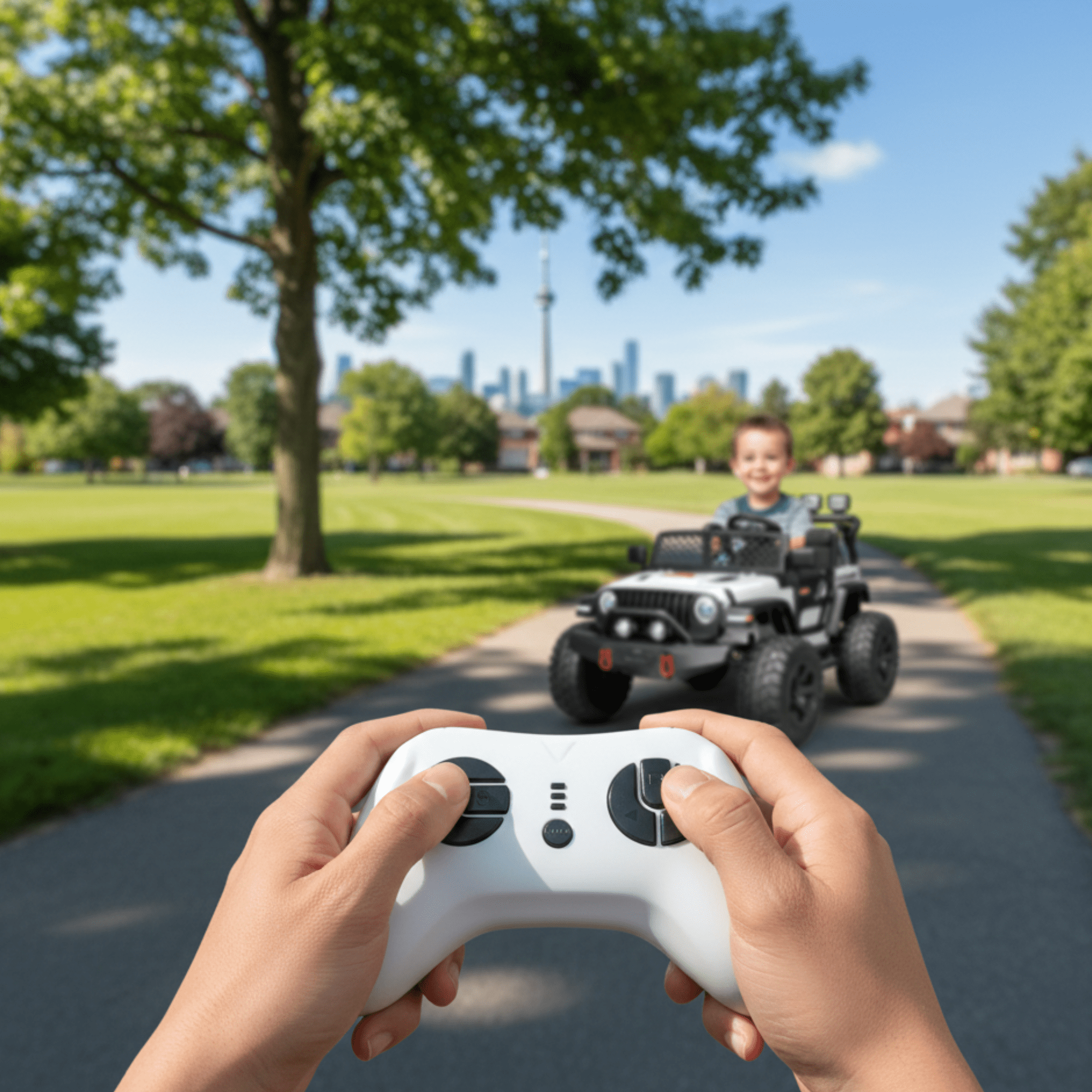 White 24V TrailMax Edition XXL 2-Seater 24V 4X4/AWD Kids Ride on Truck W/ EVA Rubber Wheels, BT & RC.