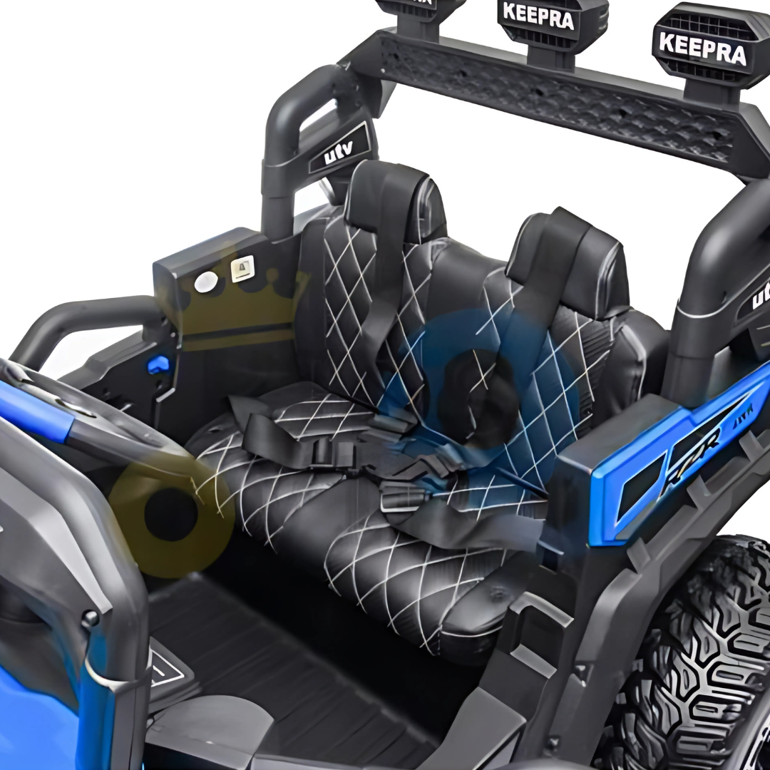 12V Blue Junior Sport Utility Kids’ 4x4 Ride-On UTV Buggy W/ Rubber Wheels, Music & RC