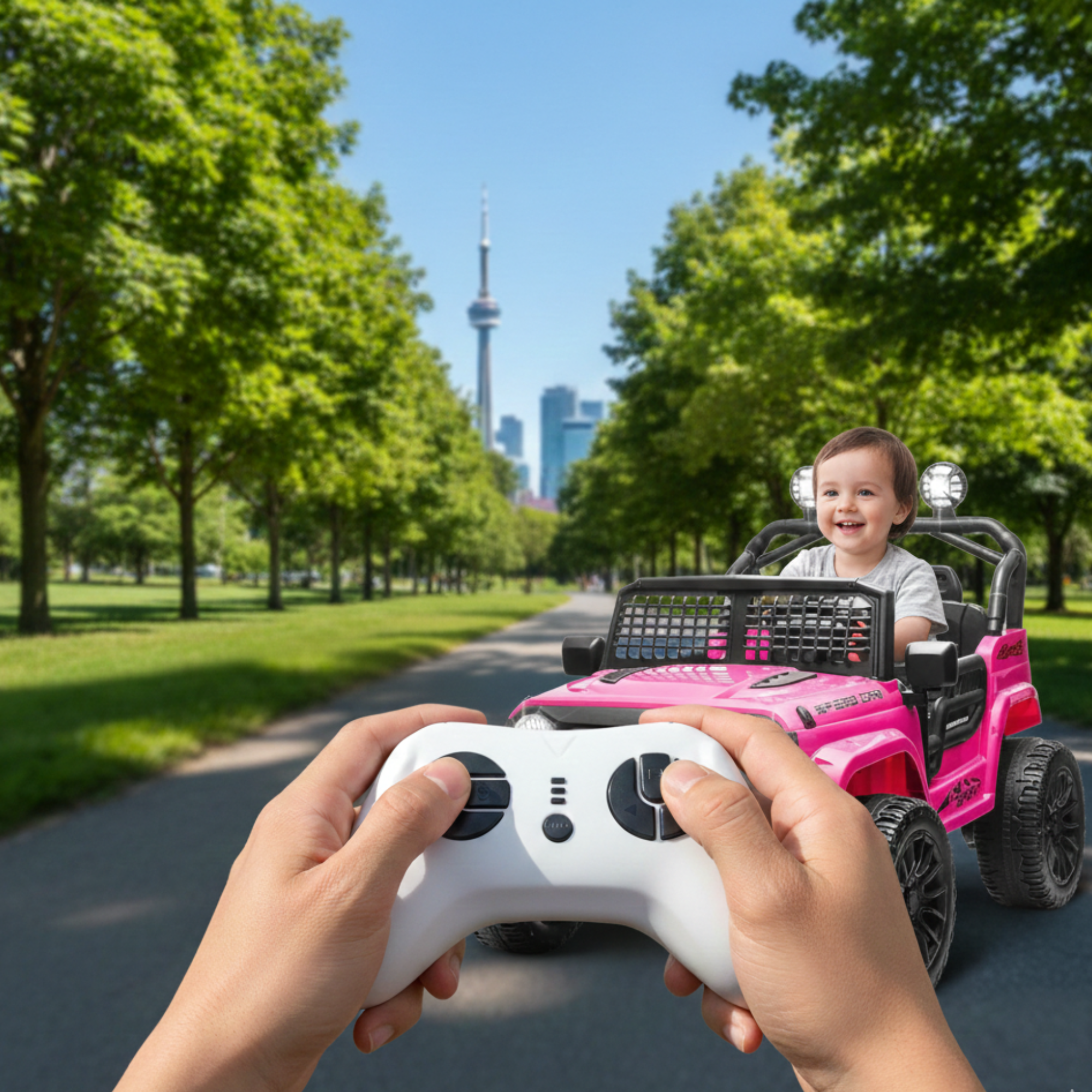 Pink 24V TrailX 2-Seater 24V 4X4/AWD Kids Ride on UTV Buggy W/ EVA Rubber Wheels, Music & RC
