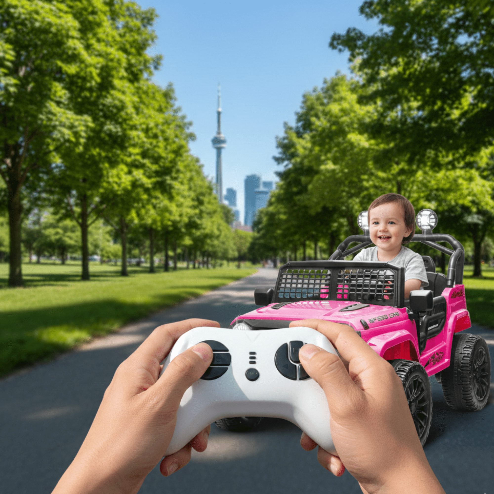 Pink 24V TrailX 2-Seater 24V 4X4/AWD Kids Ride on UTV Buggy W/ EVA Rubber Wheels, Music & RC.