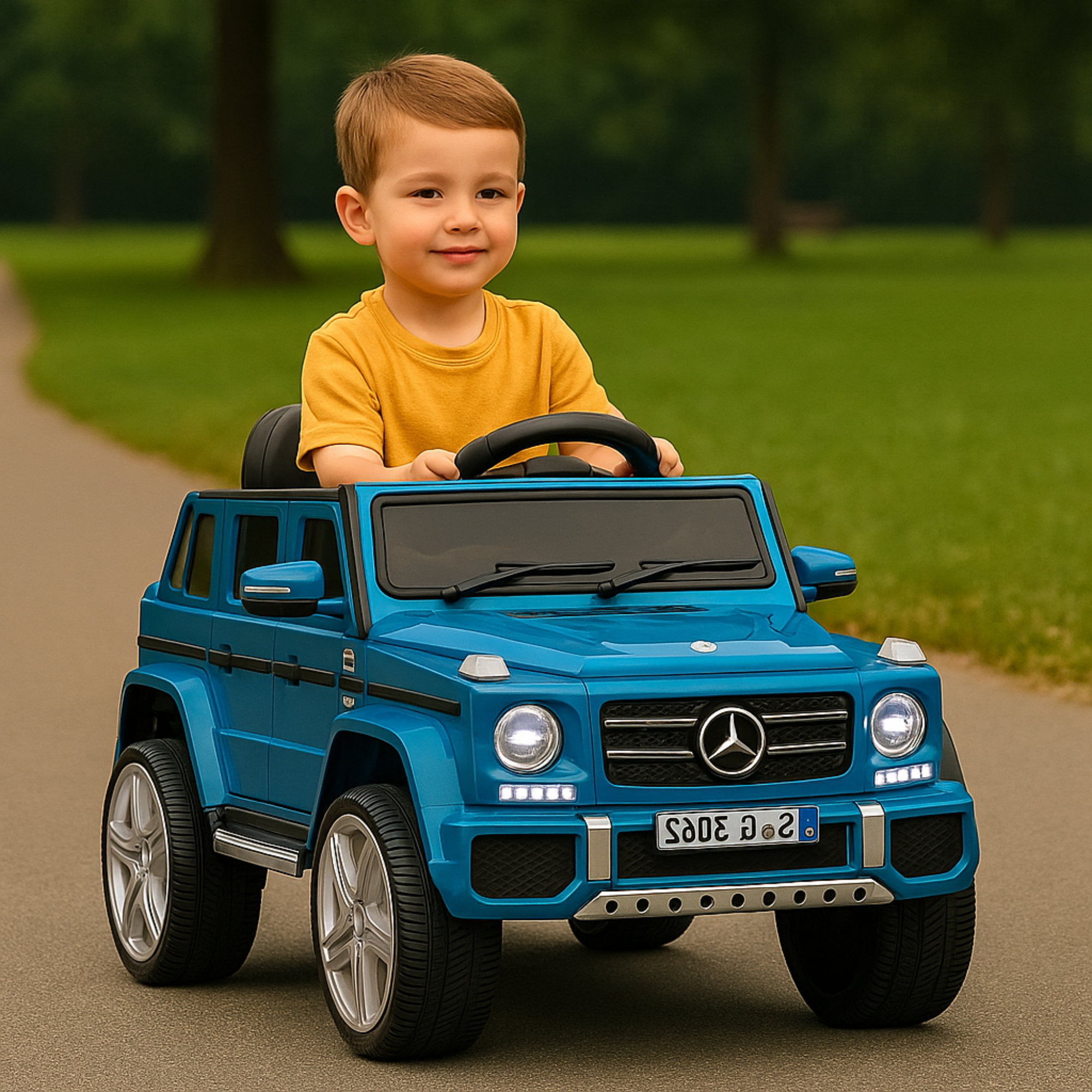 12V Blue Luxury Mercedes Maybach G650s Kids' 4x4 Ride-on SUV W/ Rubber Wheels, Music & RC
