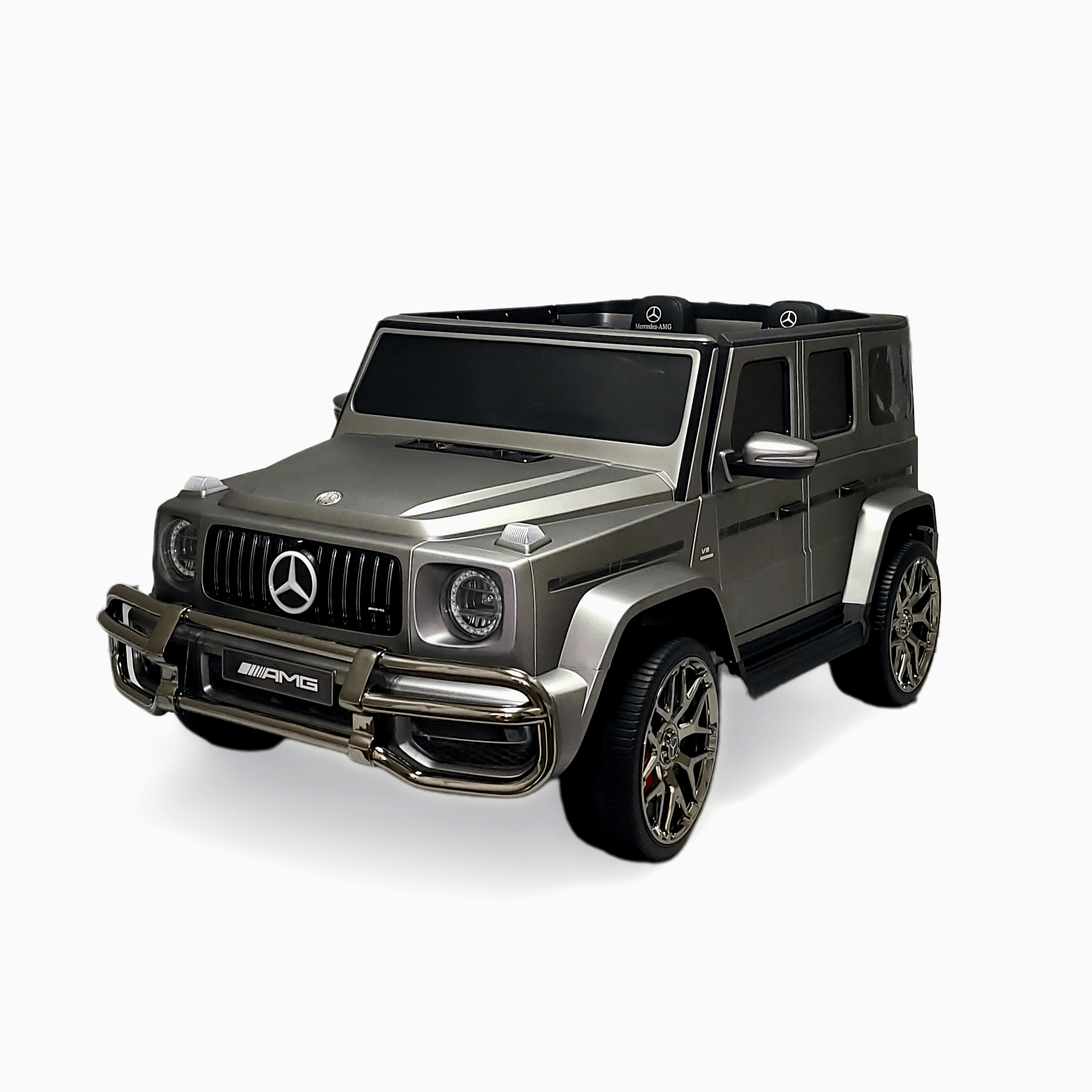 Exclusive Matte Grey Mercedes Benz G Series 2-Seater 24V Kids Ride-on Truck, EVA Wheels, Leather Seats, Light-up Logo, 4WD, BT, RC image 7