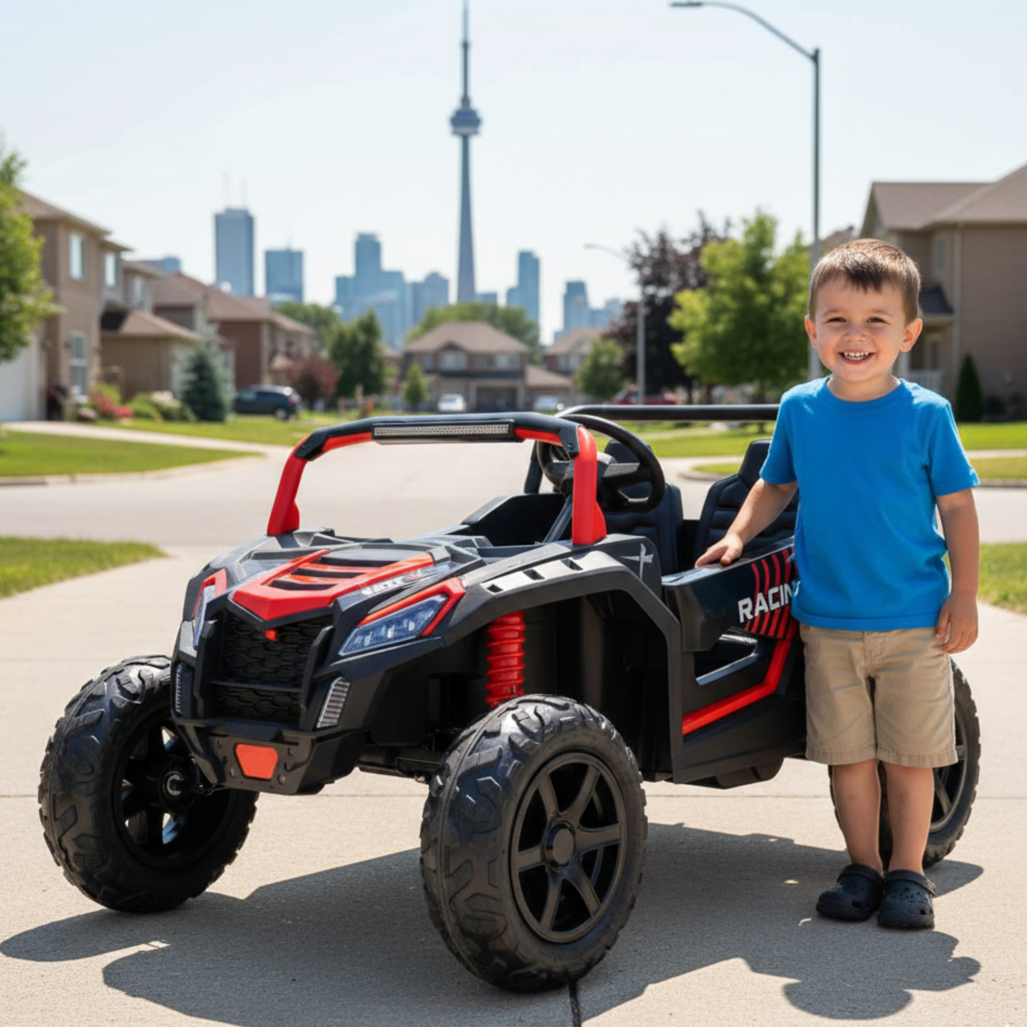 Red Heavy Duty 24V 14Ah Blade XR Edition XXL 2-Seater Ride-On Buggy W/ 180W Brushless Motor, Inflatable Tires & BT (No RC)