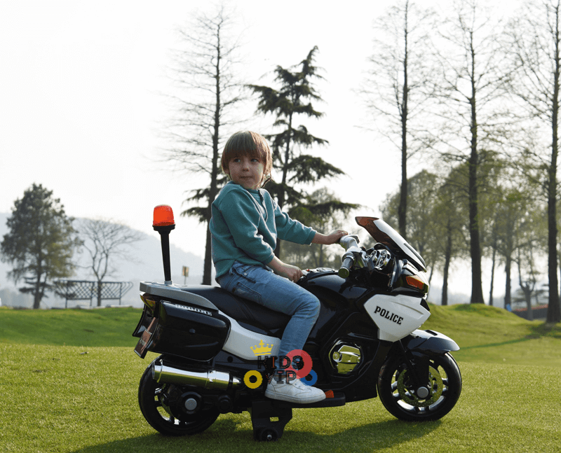 Police Officer Edition 24V Kids Motorcycle With Music, Lights and Rubber Wheels image 6