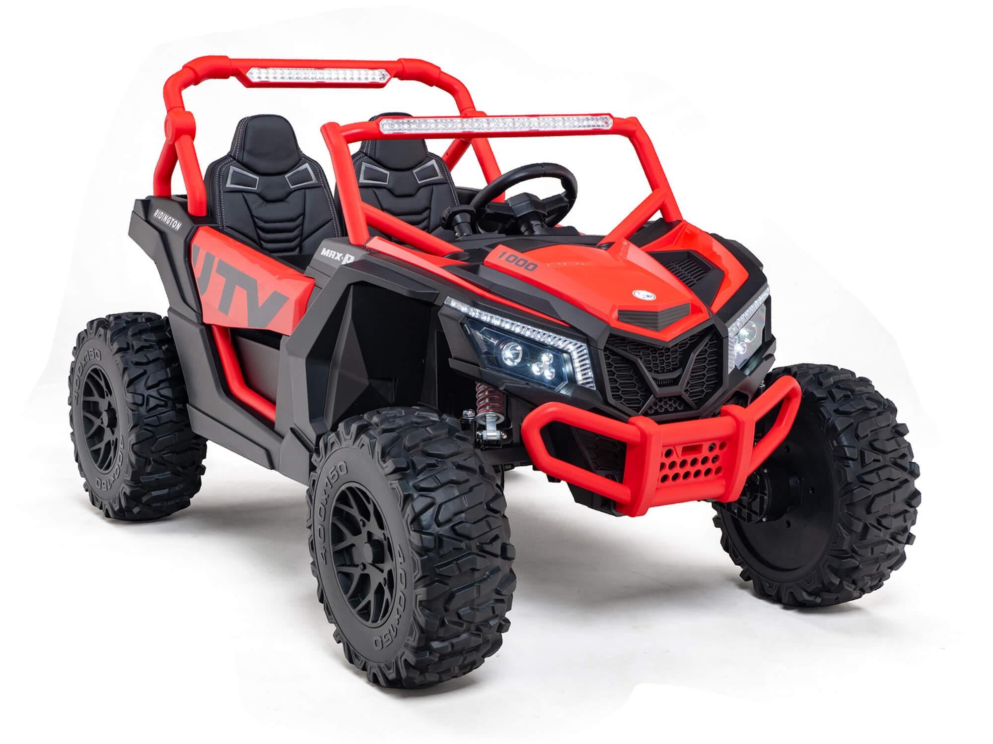 Red 2-Seater XXL Premium MegaTrek 2-Seater 24V 4X4/AWD Kids Ride on UTV Buggy W/ EVA Rubber Wheels, BT & RC.