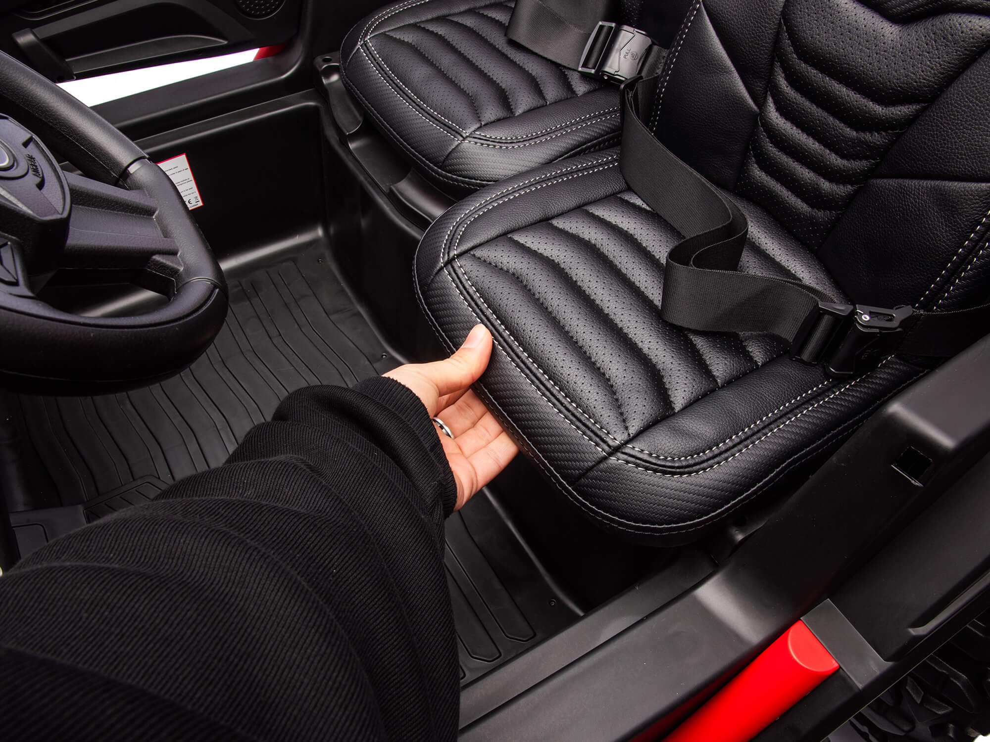 Red 2-Seater XXL Premium MegaTrek 2-Seater 24V 4X4/AWD Kids Ride on UTV Buggy W/ EVA Rubber Wheels, BT & RC