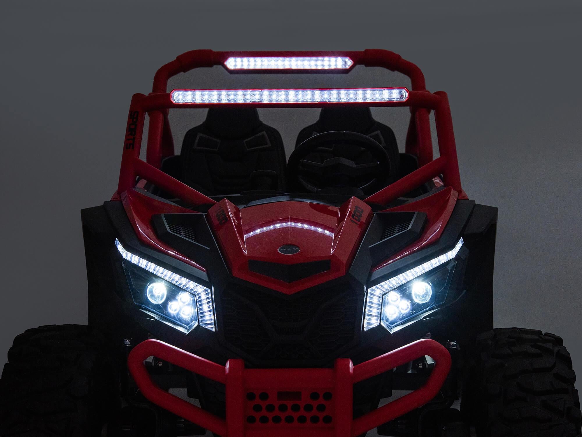 Red 2-Seater XXL Premium MegaTrek 2-Seater 24V 4X4/AWD Kids Ride on UTV Buggy W/ EVA Rubber Wheels, BT & RC.