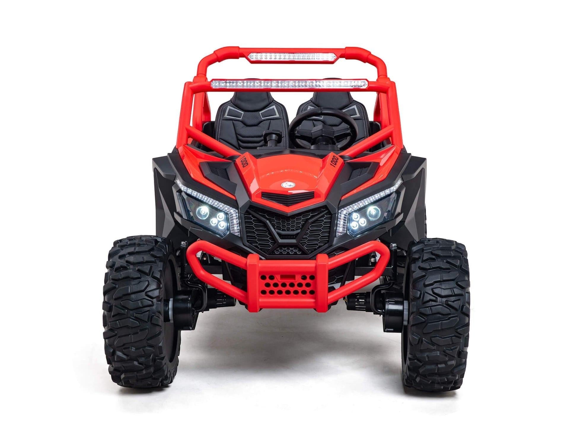 Red 2-Seater XXL Premium MegaTrek 2-Seater 24V 4X4/AWD Kids Ride on UTV Buggy W/ EVA Rubber Wheels, BT & RC.