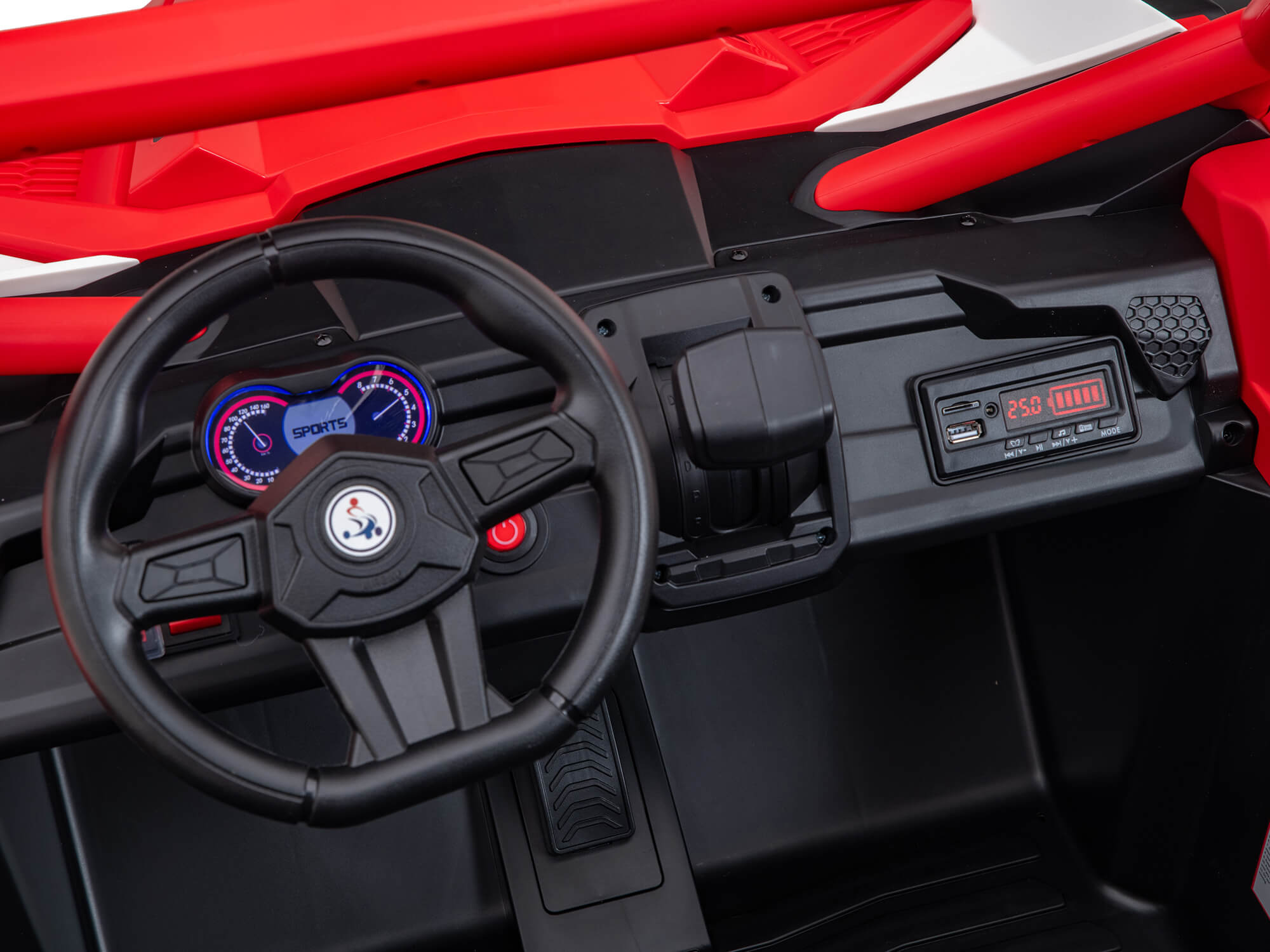 Red 2-Seater XXL Premium MegaTrek 2-Seater 24V 4X4/AWD Kids Ride on UTV Buggy W/ EVA Rubber Wheels, BT & RC