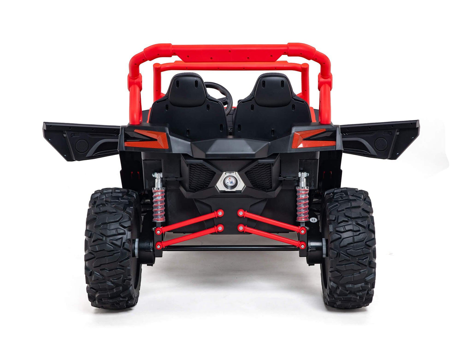 Red XXL Premium MegaTrek Pro 2-Seater 24V 4X4/AWD Kids Ride on UTV Buggy W/ EVA Wheels, BT & RC