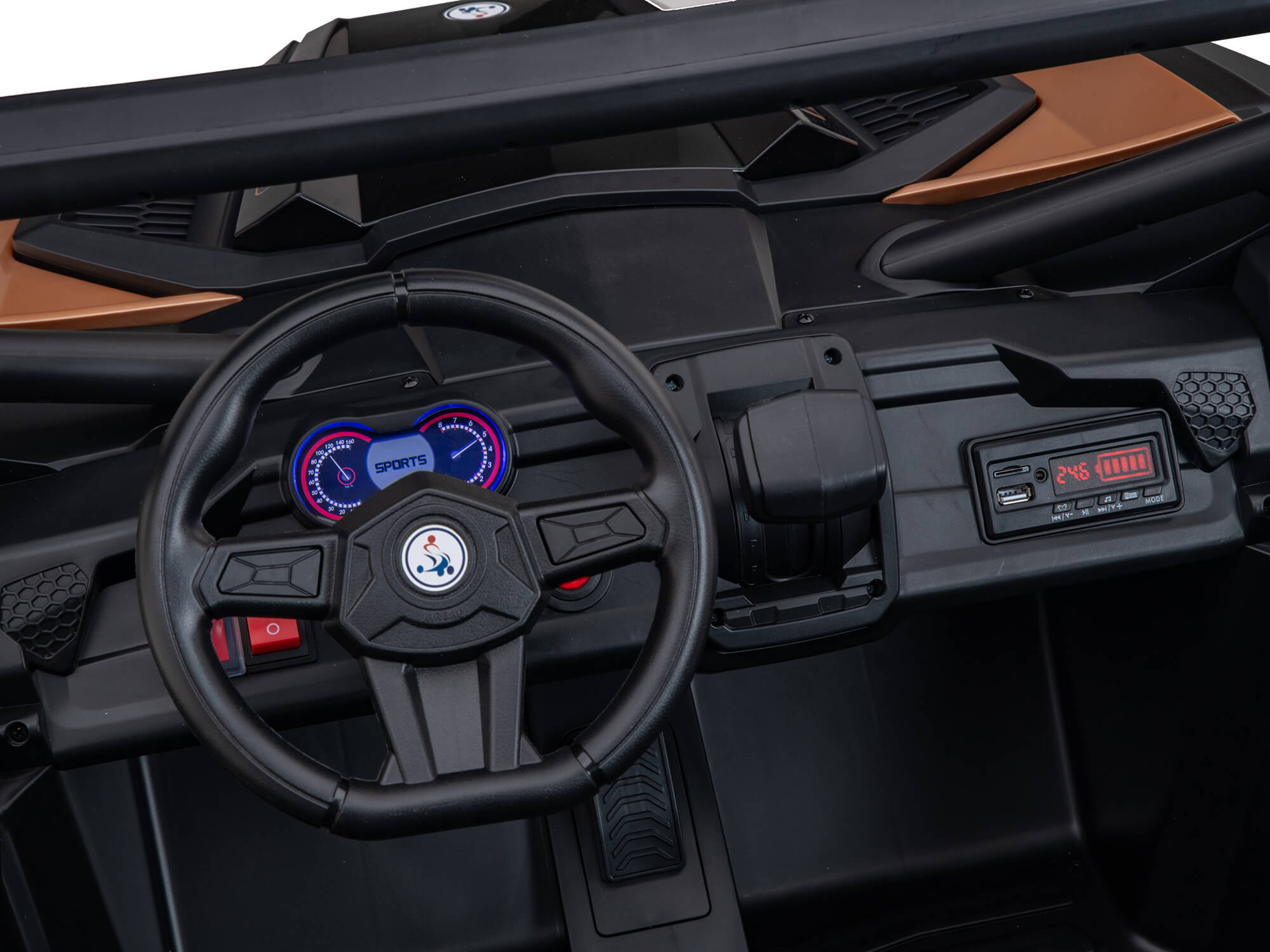 Black 2-Seater XXL Premium MegaTrek 2-Seater 24V 4X4/AWD Kids Ride on UTV Buggy W/ EVA Rubber Wheels, BT & RC