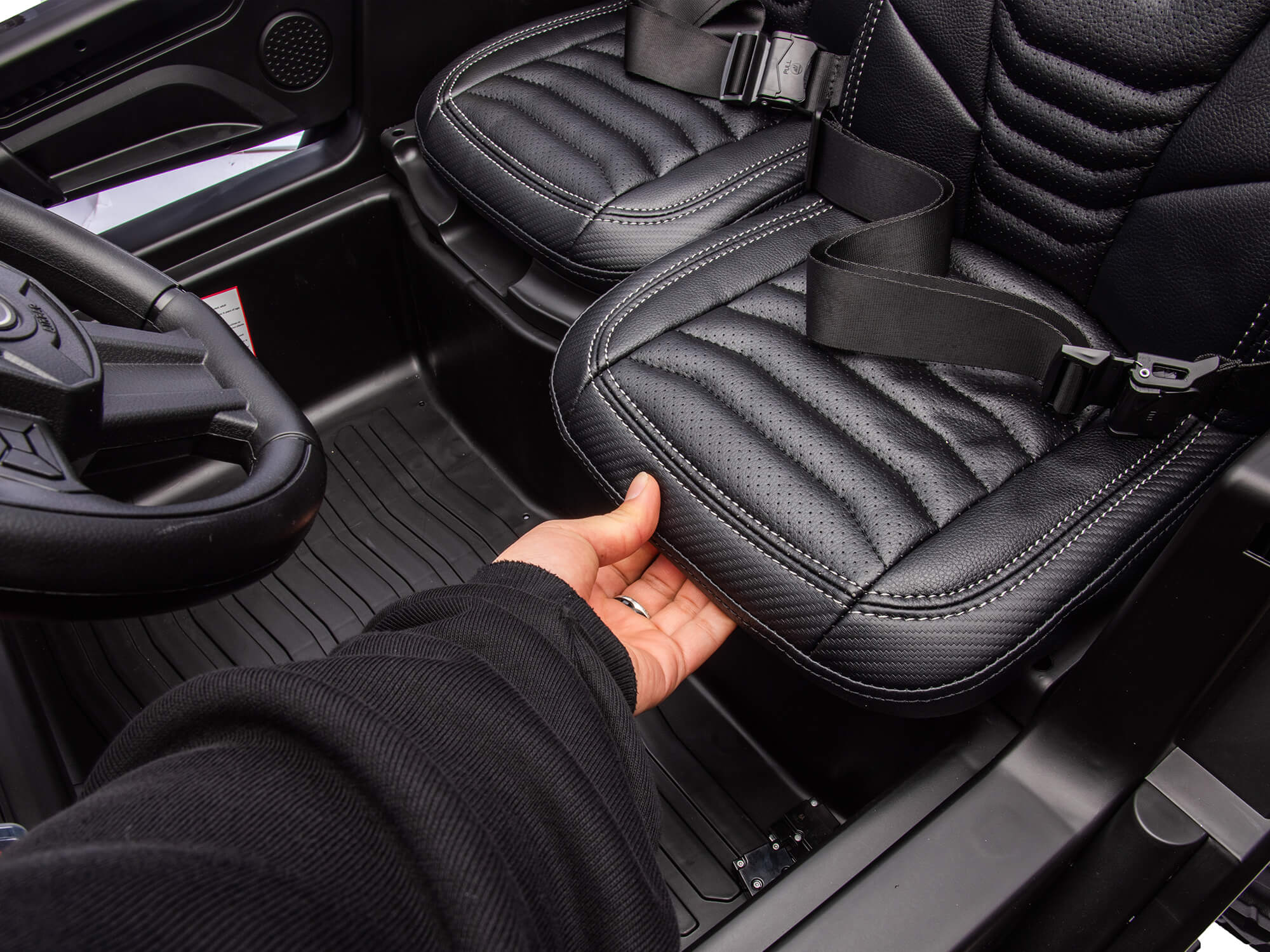 Black 2-Seater XXL Premium MegaTrek 2-Seater 24V 4X4/AWD Kids Ride on UTV Buggy W/ EVA Rubber Wheels, BT & RC