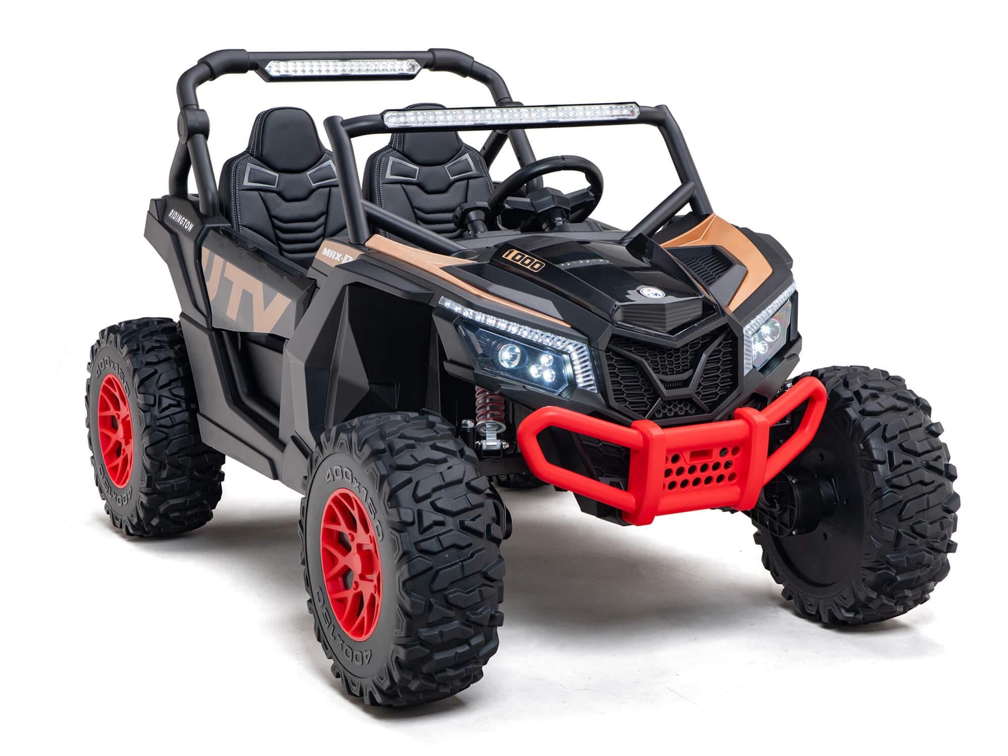 Black 2-Seater XXL Premium MegaTrek 2-Seater 24V 4X4/AWD Kids Ride on UTV Buggy W/ EVA Rubber Wheels, BT & RC.