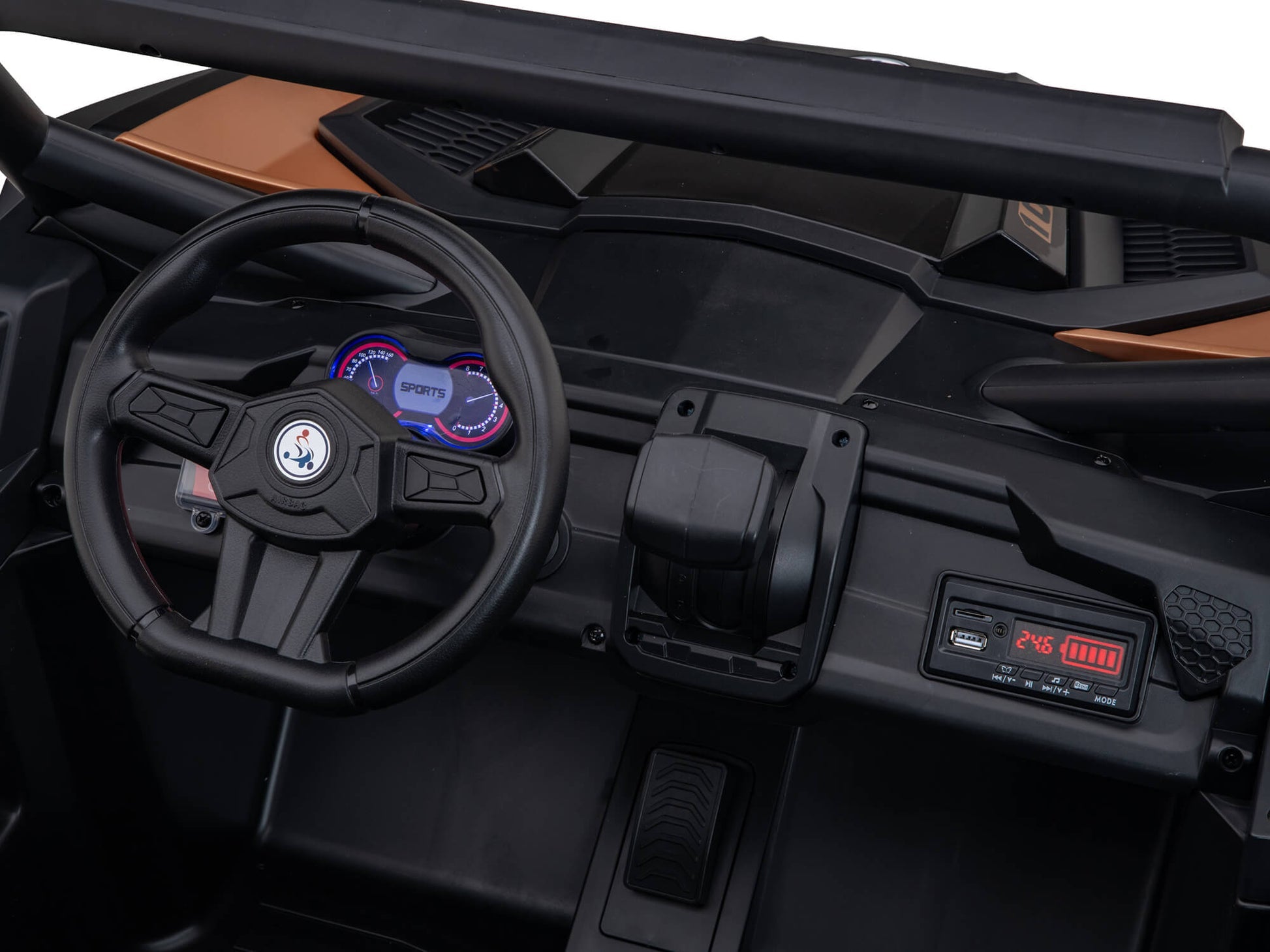 Black 2-Seater XXL Premium MegaTrek 2-Seater 24V 4X4/AWD Kids Ride on UTV Buggy W/ EVA Rubber Wheels, BT & RC