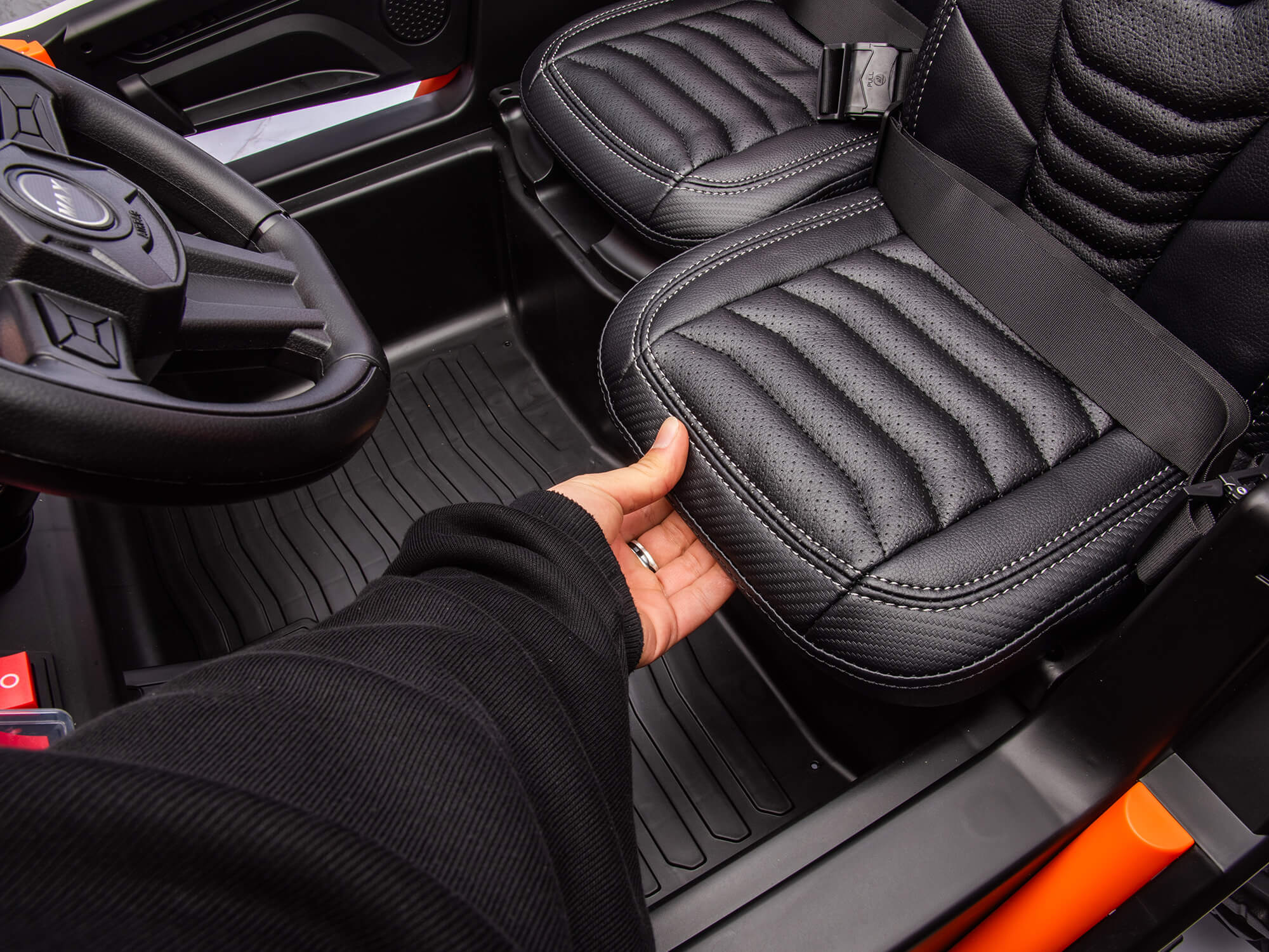 Orange 2-Seater XXL Premium MegaTrek 2-Seater 24V 4X4/AWD Kids Ride on UTV Buggy W/ EVA Rubber Wheels, BT & RC