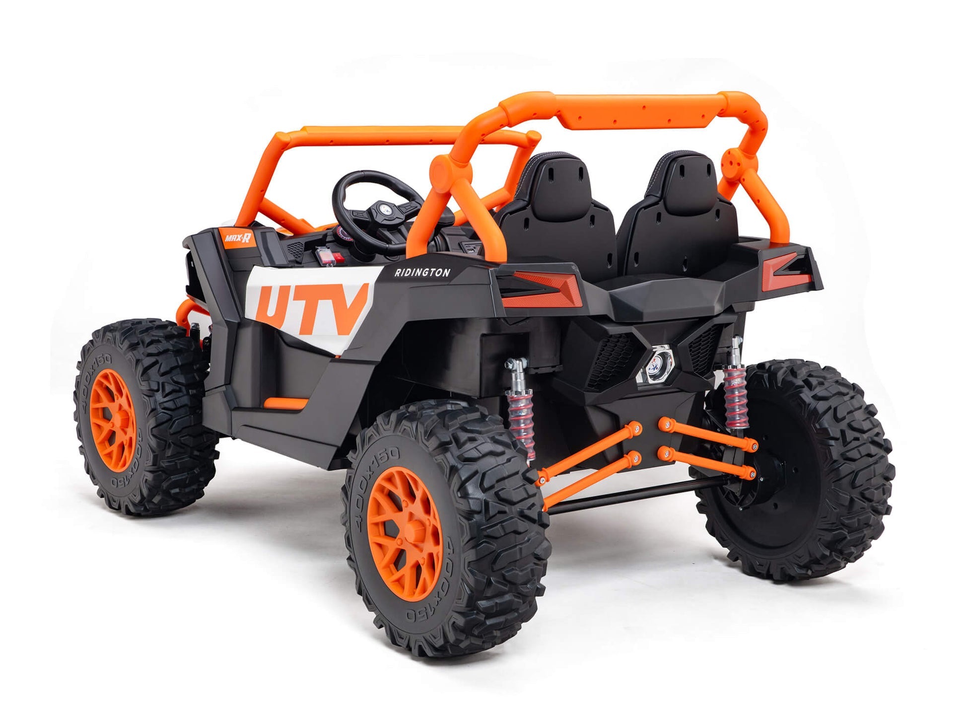 Orange 2-Seater XXL Premium MegaTrek 2-Seater 24V 4X4/AWD Kids Ride on UTV Buggy W/ EVA Rubber Wheels, BT & RC