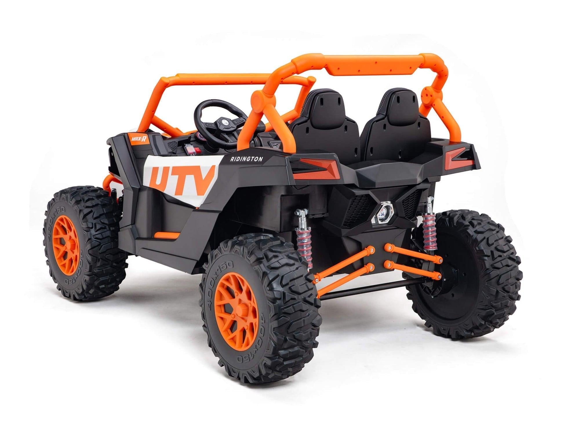 Orange 2-Seater XXL Premium MegaTrek 2-Seater 24V 4X4/AWD Kids Ride on UTV Buggy W/ EVA Rubber Wheels, BT & RC.
