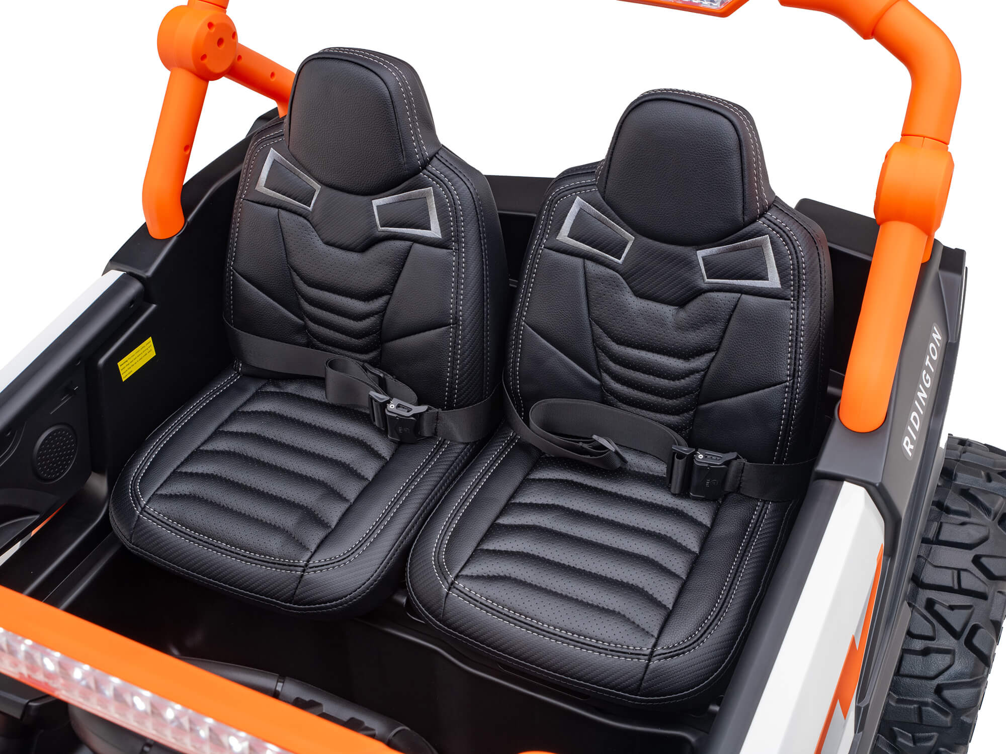 Orange 2-Seater XXL Premium MegaTrek 2-Seater 24V 4X4/AWD Kids Ride on UTV Buggy W/ EVA Rubber Wheels, BT & RC