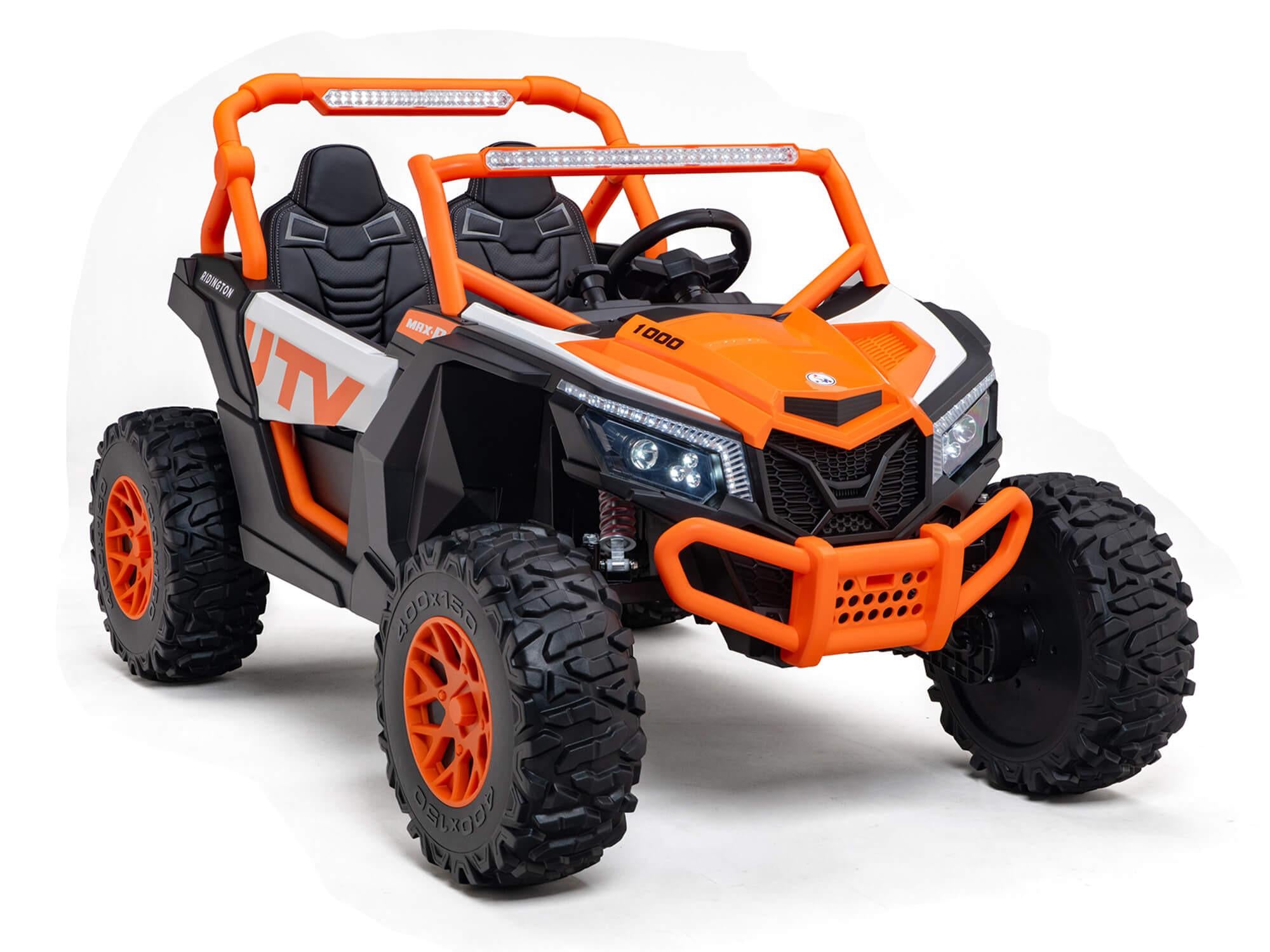 Orange 2-Seater XXL Premium MegaTrek 2-Seater 24V 4X4/AWD Kids Ride on UTV Buggy W/ EVA Rubber Wheels, BT & RC.