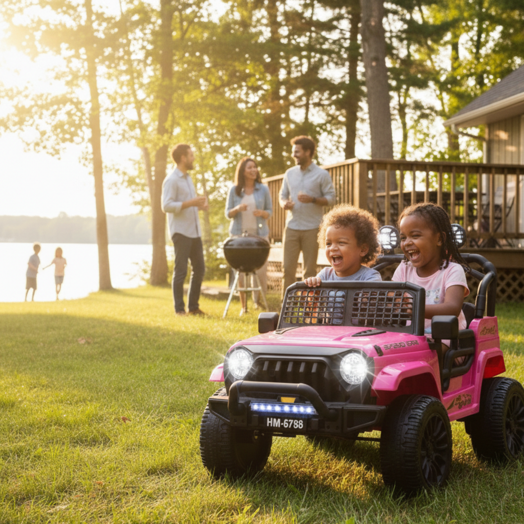 Pink 24V TrailX 2-Seater 24V 4X4/AWD Kids Ride on UTV Buggy W/ EVA Rubber Wheels, Music & RC.