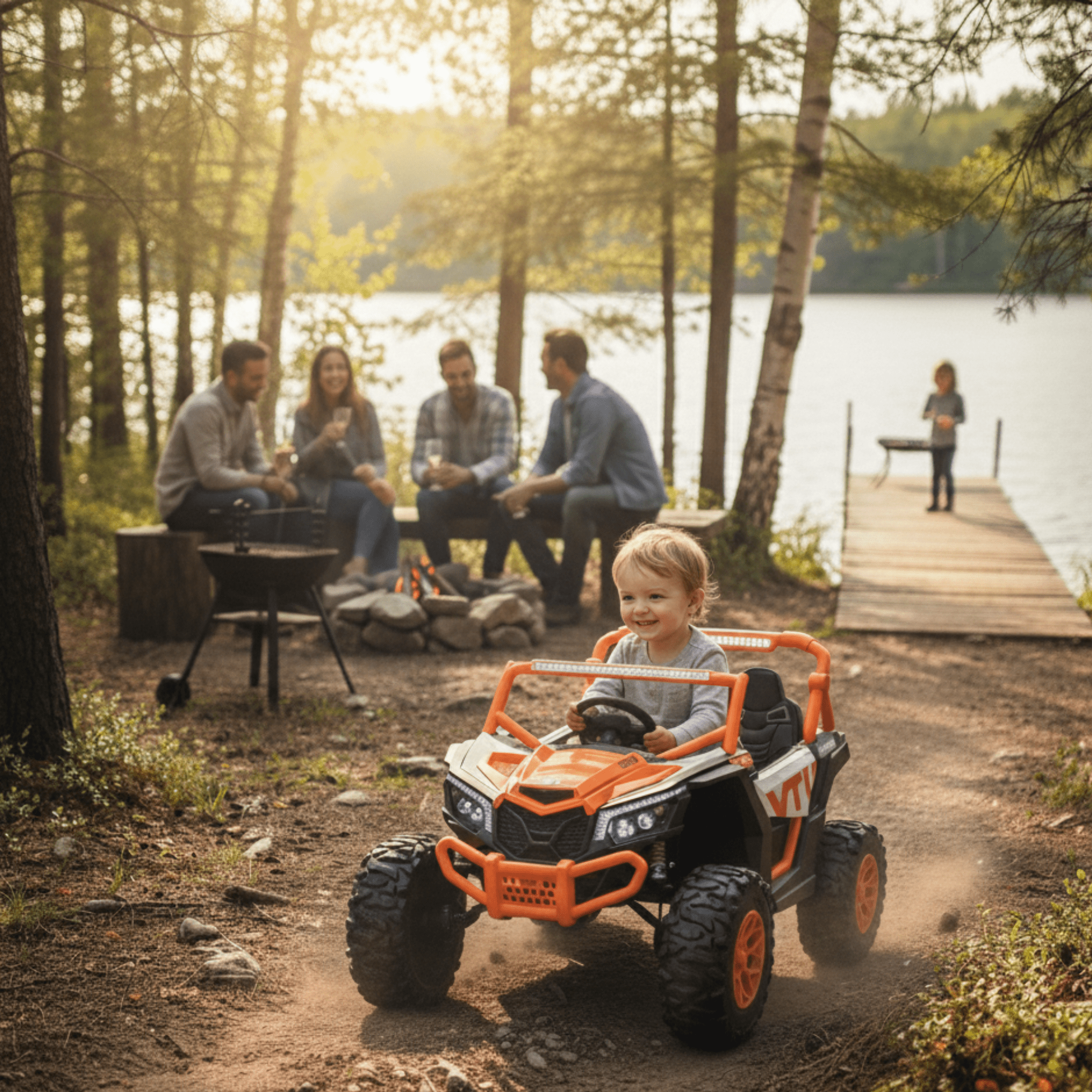 Orange 2-Seater XXL Premium MegaTrek 2-Seater 24V 4X4/AWD Kids Ride on UTV Buggy W/ EVA Rubber Wheels, BT & RC.