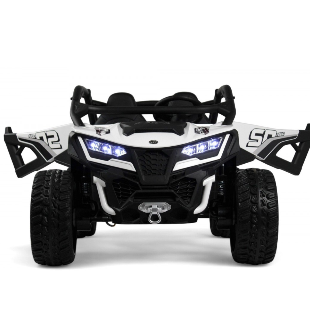 White Power MX 2-Seater 24V 4x4 Kids' Ride-on UTV Buggy W/ EVA Rubber Wheels, Music & RC