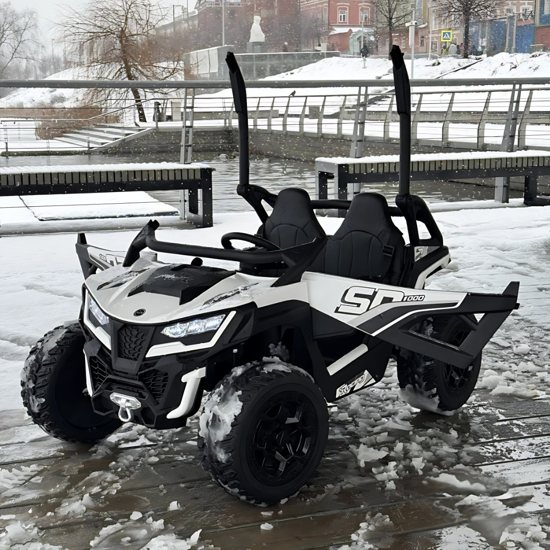 White Power MX 2-Seater 24V 4x4 Kids' Ride-on UTV Buggy W/ EVA Rubber Wheels, Music & RC