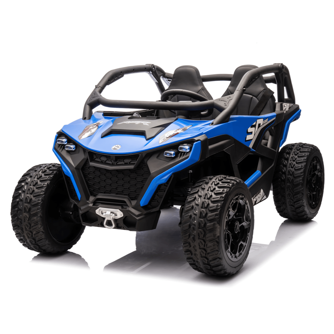 Blue Power MX 2-Seater 24V 4x4 Kids' Ride-on UTV Buggy W/ EVA Rubber Wheels, Music & RC.