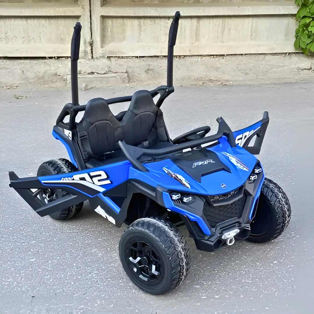 Blue Power MX 2-Seater 24V 4x4 Kids' Ride-on UTV Buggy W/ EVA Rubber Wheels, Music & RC