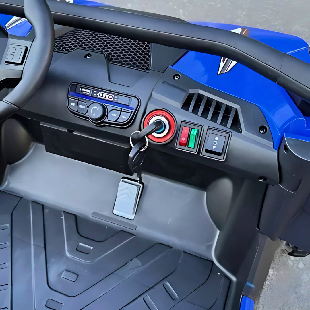 Blue Power MX 2-Seater 24V 4x4 Kids' Ride-on UTV Buggy W/ EVA Rubber Wheels, Music & RC