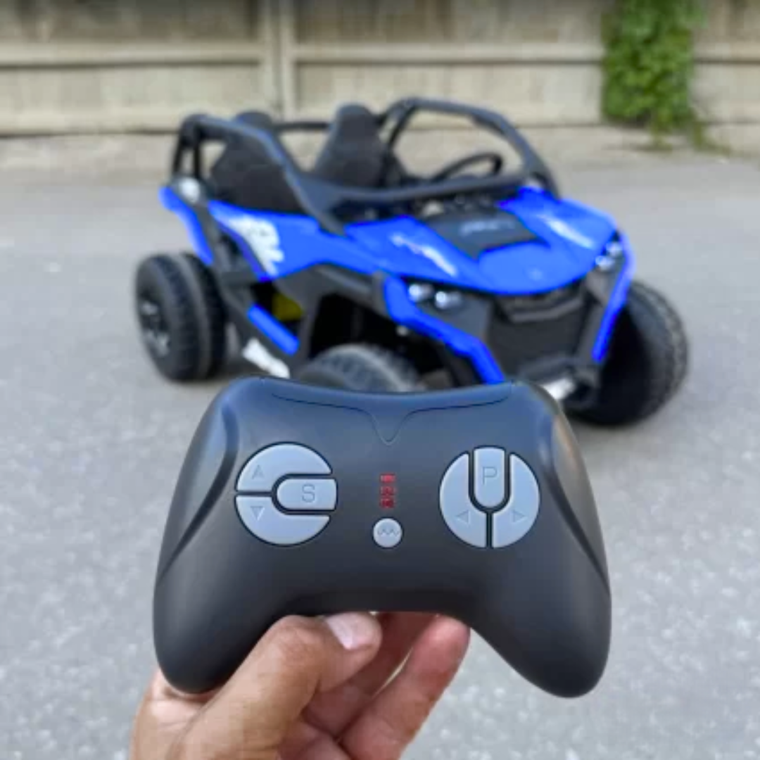 Blue Power MX 2-Seater 24V 4x4 Kids' Ride-on UTV Buggy W/ EVA Rubber Wheels, Music & RC