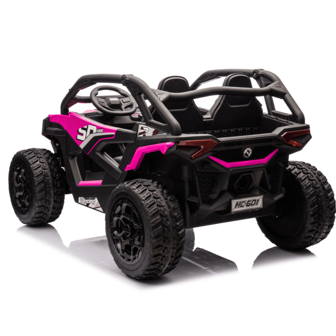 Pink Power MX 2-Seater 24V 4x4 Kids' Ride-on UTV Buggy W/ EVA Rubber Wheels, Music & RC.
