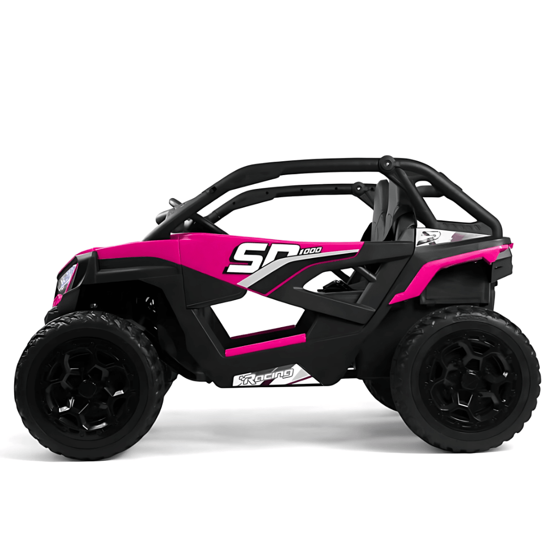Pink Power MX 2-Seater 24V 4x4 Kids' Ride-on UTV Buggy W/ EVA Rubber Wheels, Music & RC.