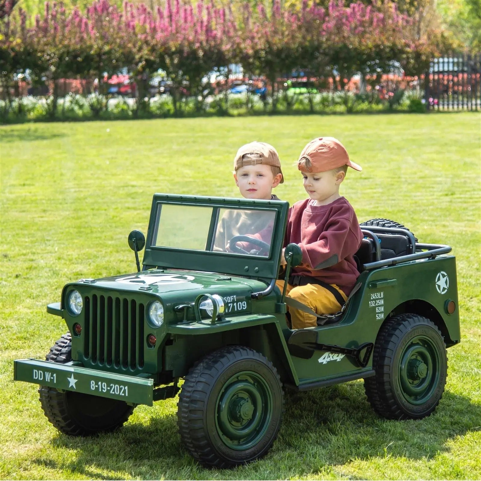 Military Willy 24V 3-Seater 4x4 Kids Ride-On Truck