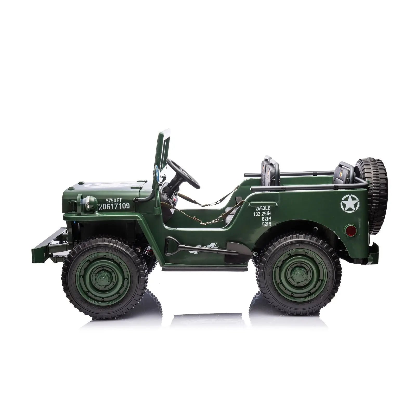 Military Willy 24V 3-Seater 4x4 Kids Ride-On Truck