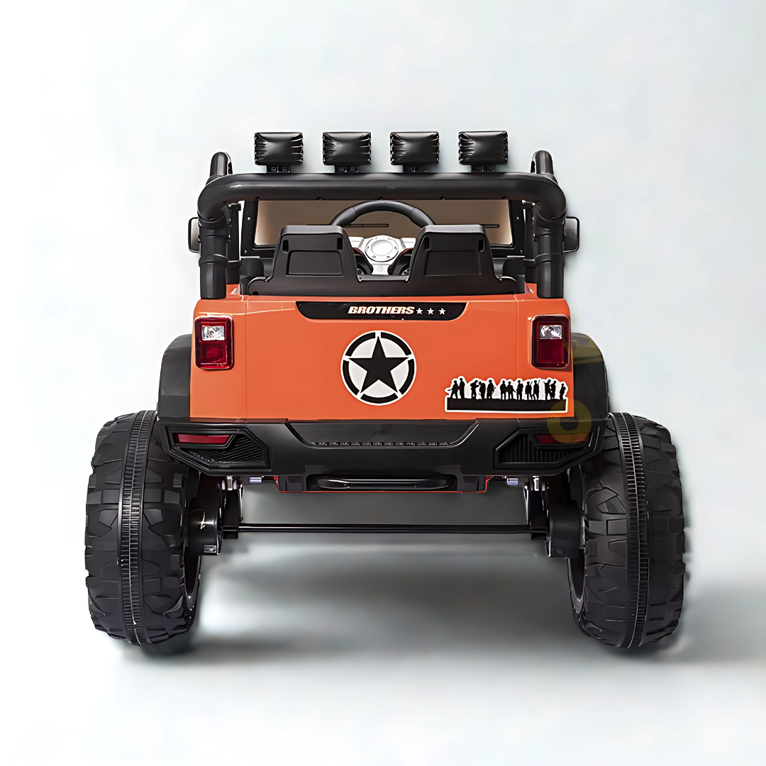 Orange 24V EVA Big Wheels Edition Kids’ Ride-On Truck W/ Rubber Wheels, Music & RC