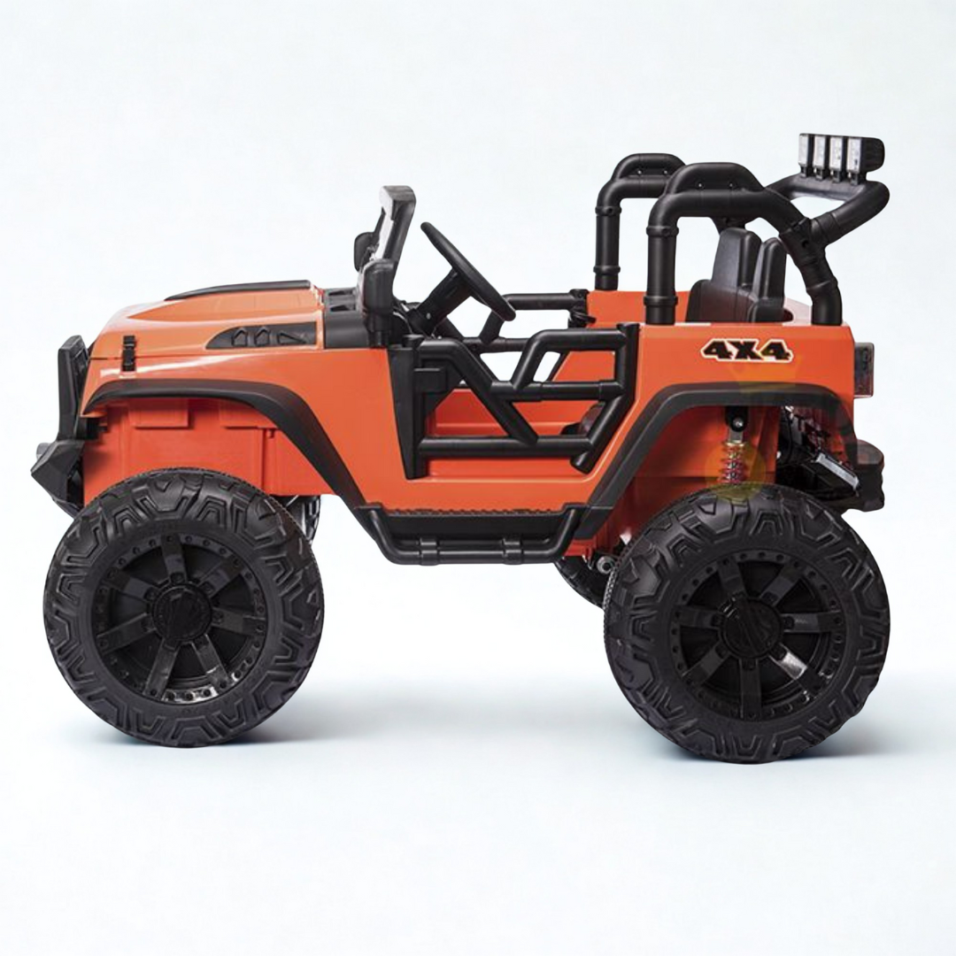 Orange 24V EVA Big Wheels Edition Kids’ Ride-On Truck W/ Rubber Wheels, Music & RC
