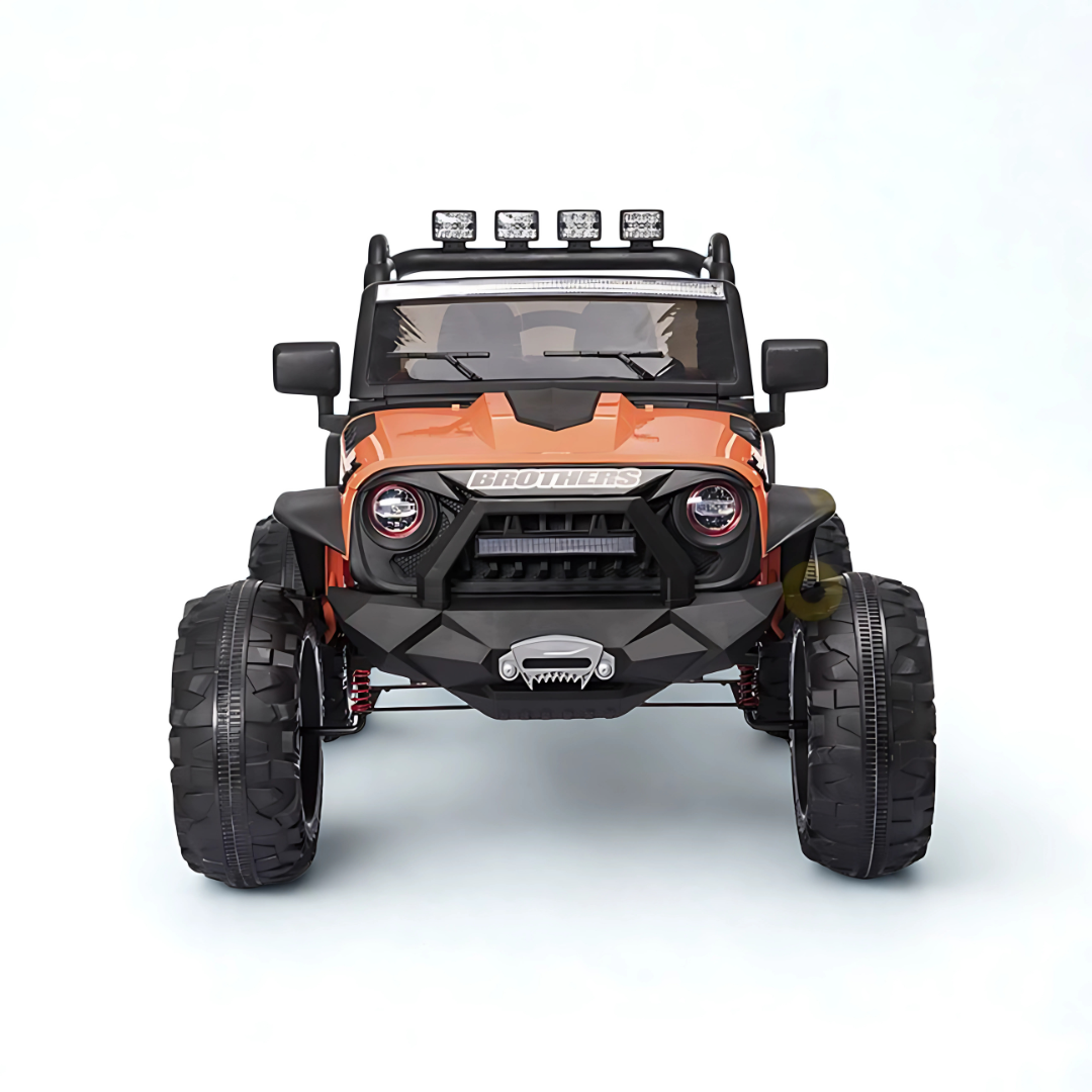 Orange 24V EVA Big Wheels Edition Kids’ Ride-On Truck W/ Rubber Wheels, Music & RC