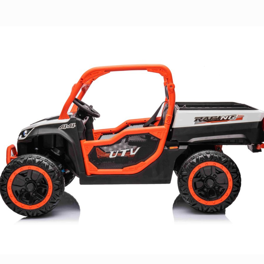 24V Farmer Edition 2-Seater 4x4 Kids' Ride-on UTV Buggy W/ EVA Rubber Wheels, Dump Bed, Music & RC