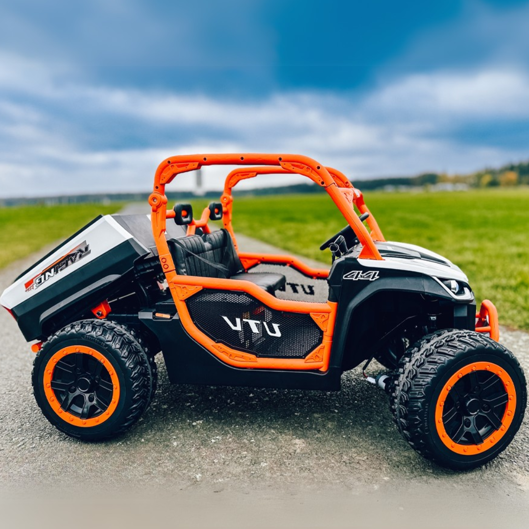 24V Farmer Edition 2-Seater 4x4 Kids' Ride-on UTV Buggy W/ EVA Rubber Wheels, Dump Bed, Music & RC