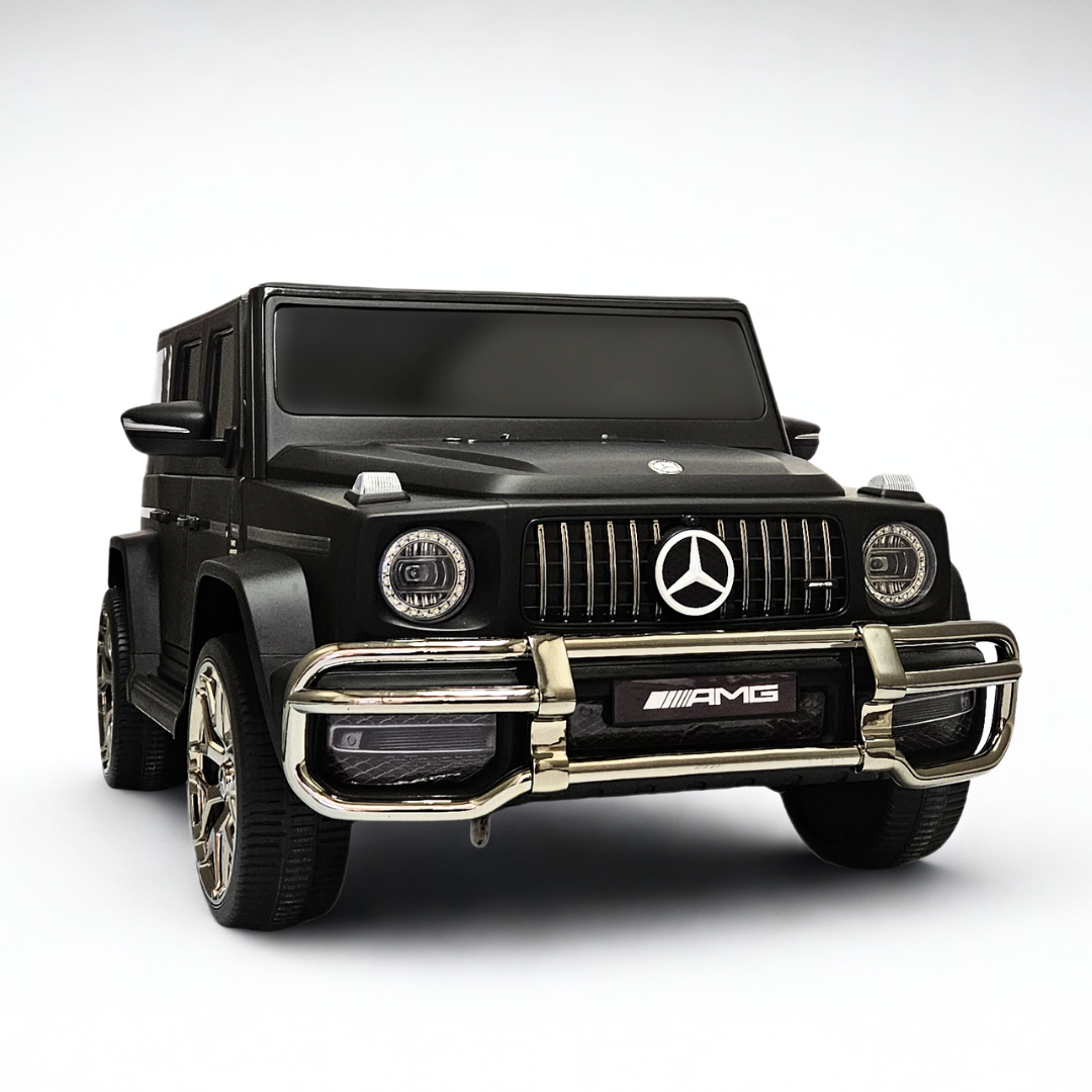24V Exclusive Matte Black Mercedes Benz G63 2-Seater 4x4 Kids' Ride-on SUV W/ EVA Wheels, Leather Seats, Light-up Logo, BT & RC