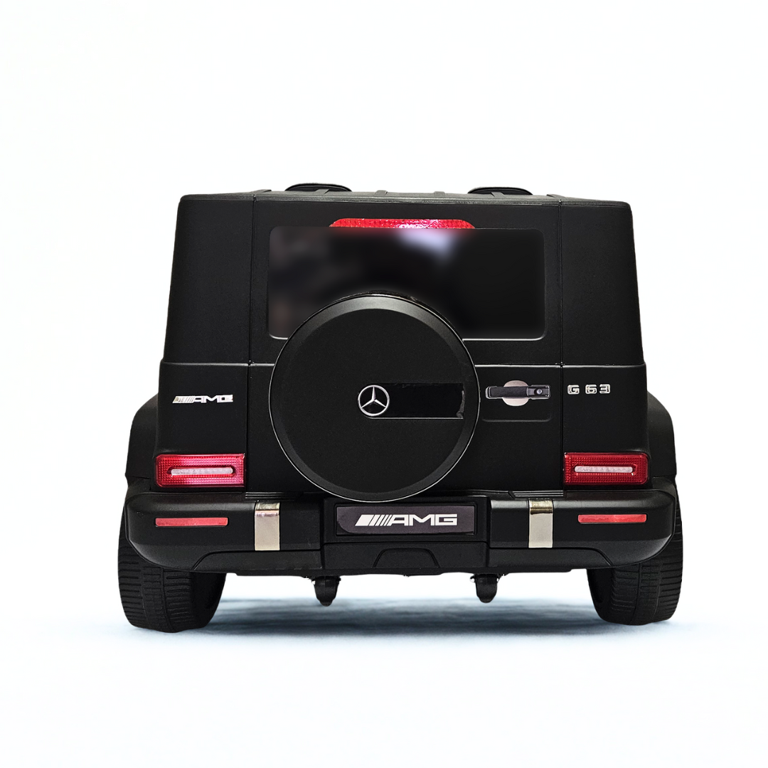 24V Exclusive Matte Black Mercedes Benz G63 2-Seater 4x4 Kids' Ride-on SUV W/ EVA Wheels, Leather Seats, Light-up Logo, BT & RC