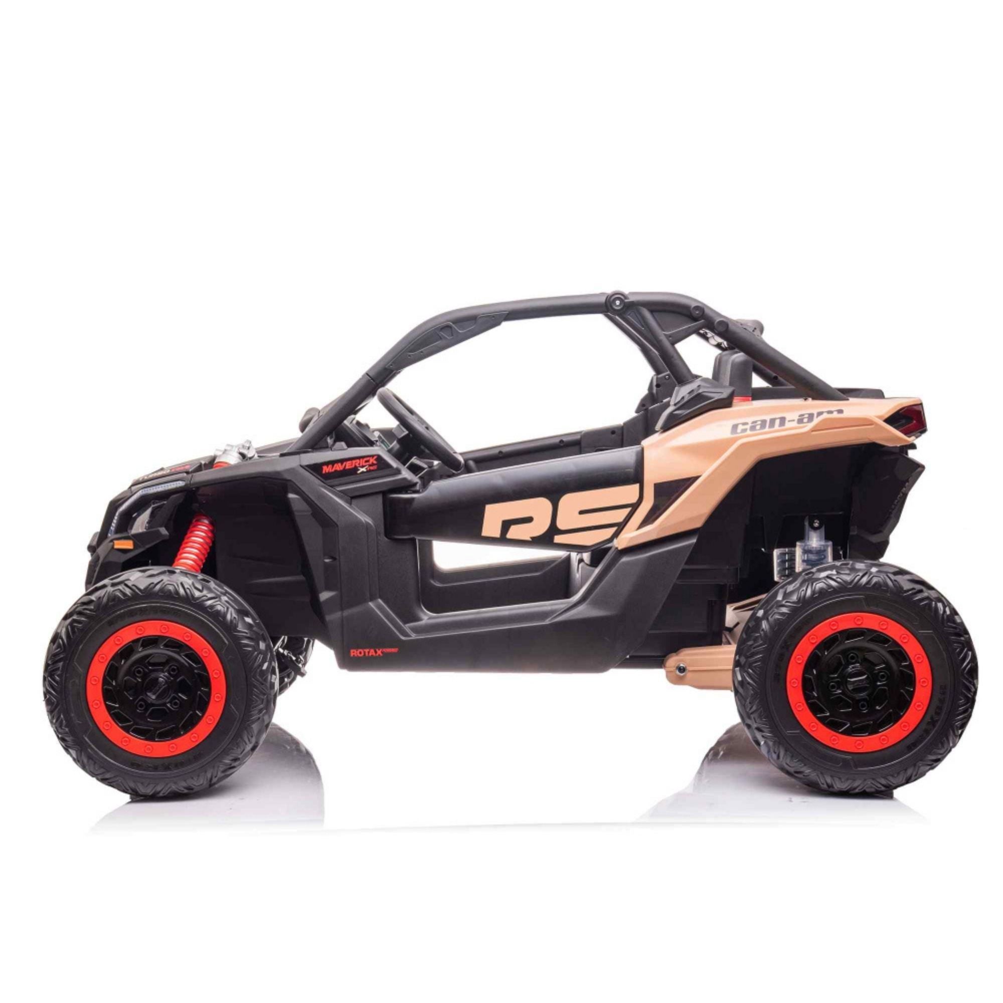 Licensed LX Performance Edition 24V Can-Am Maverick 4WD Double 24V Battery Pack, 2-Seater Kids' Buggy, Music, EVA Wheels, Leather Seats, RC image 17