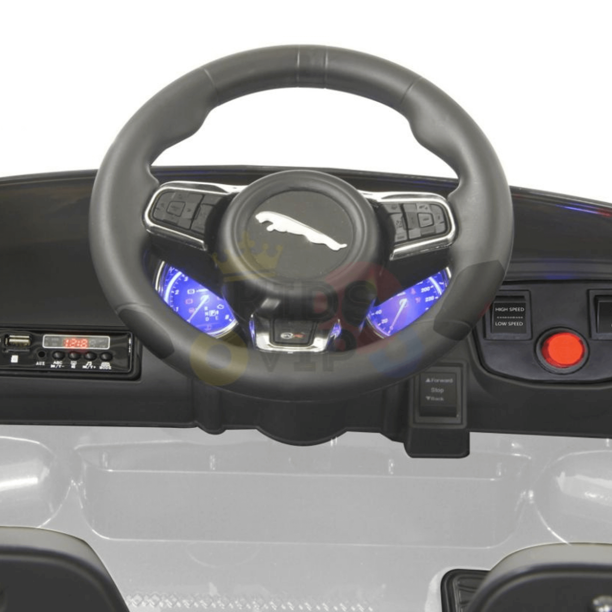 White Jaguar F Type Kids Licensed Ride-On Car with Rubber Wheels, Bluetooth, RC image 2