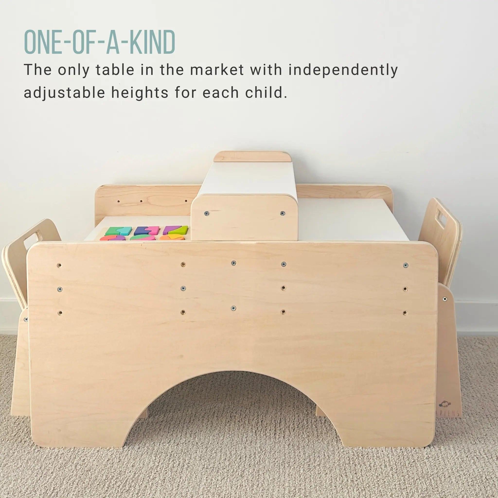 PAPAYA DOUBLE - Adjustable Montessori Table & Chair Set for Two.