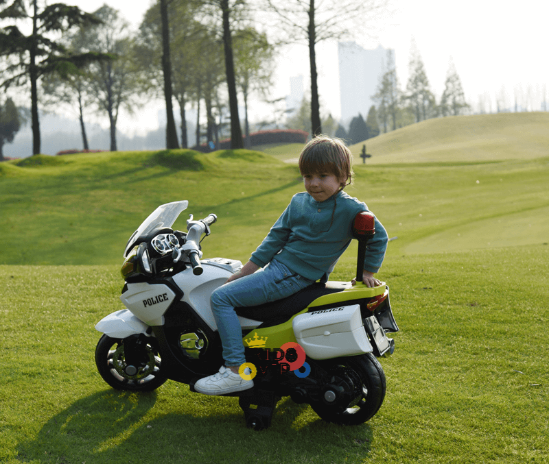 Police Officer Edition 24V Kids Motorcycle With Music, Lights and Rubber Wheels image 7