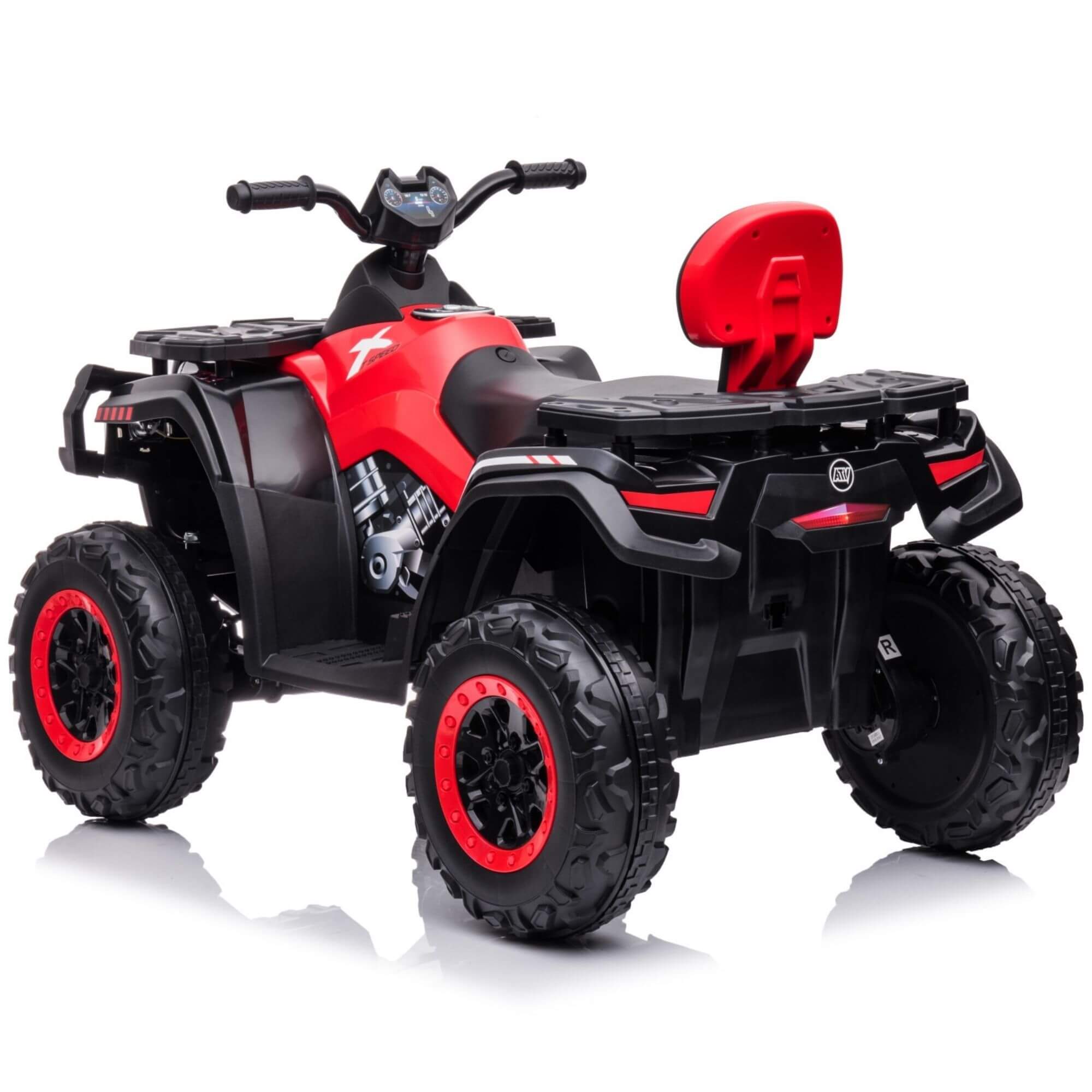 Upgraded Titan Edition 24V Kids’ 4x4 Ride-On Quad ATV with Rubber Tires, Leather Seat, BT image 11